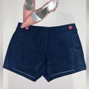Vineyard Vines Dark Blue Textured High Waist Shorts